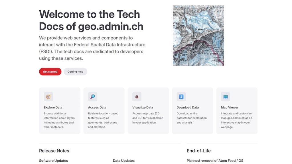 New technical documentation docs.geo.admin.ch