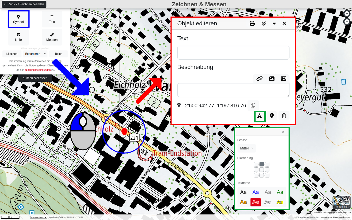 Hinzufügen eines Punktsymbol