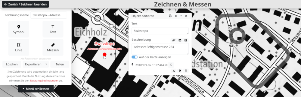 Beschreibungen in einer Zeichnung einblenden lassen