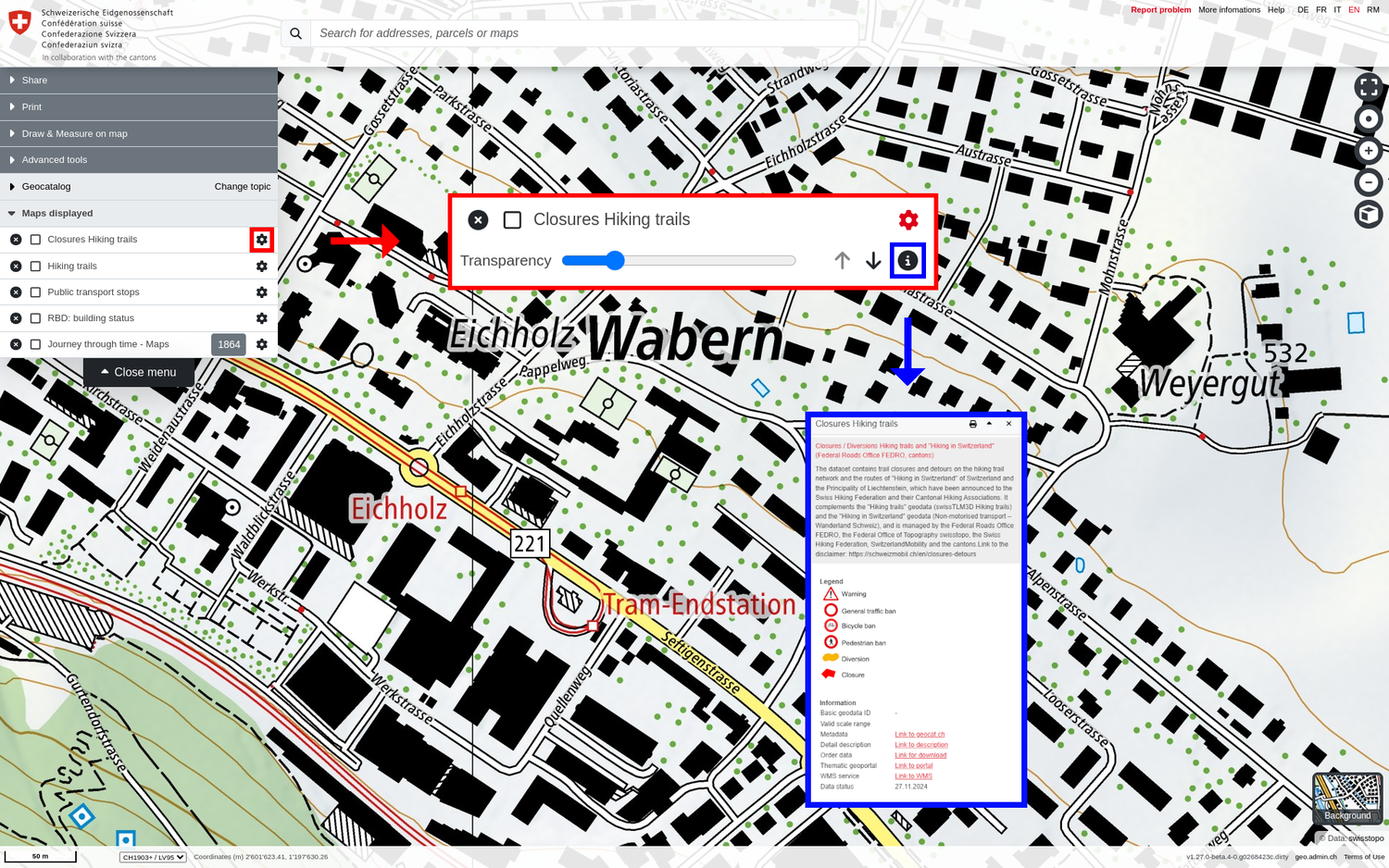 Legend and additional information