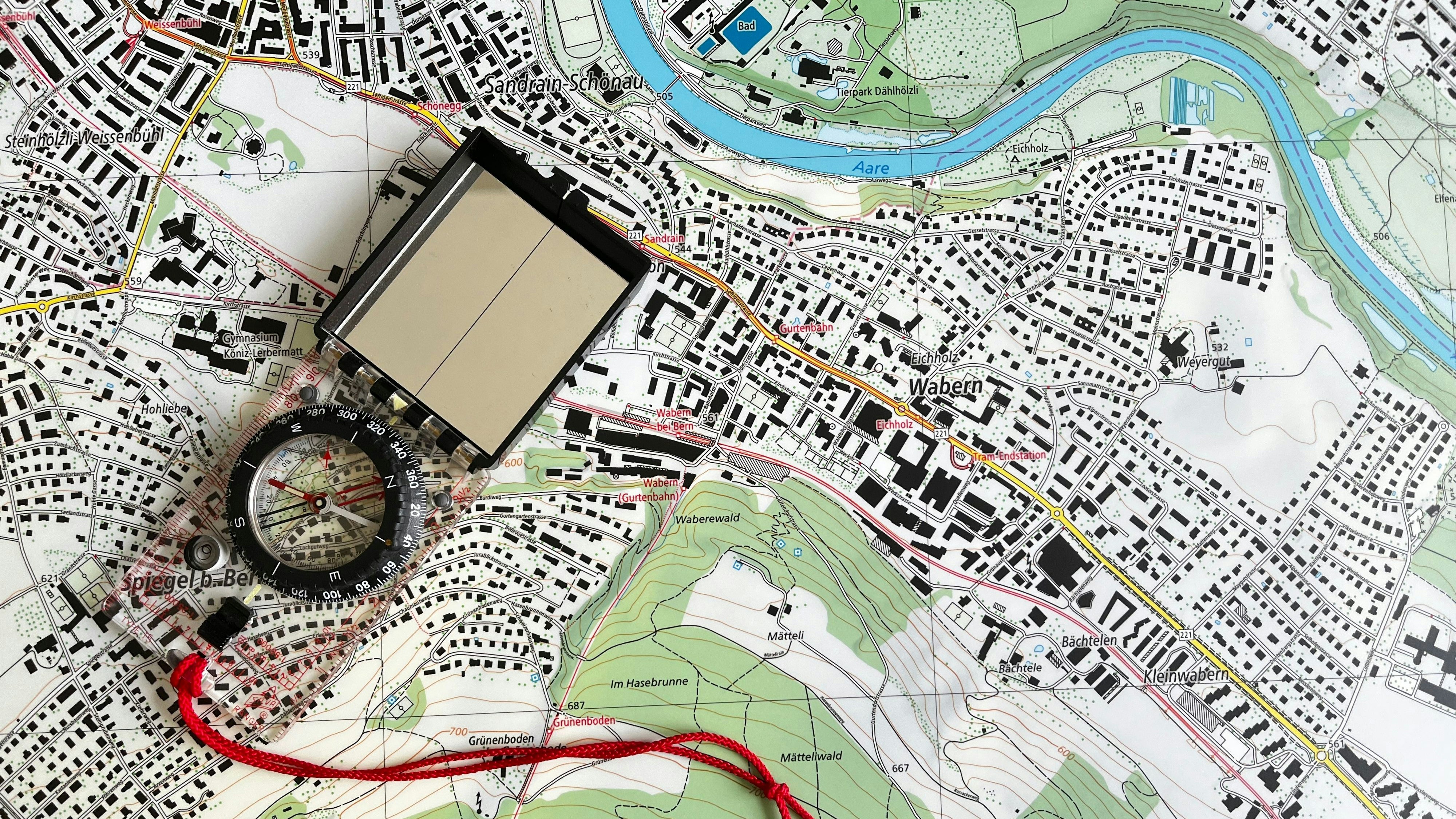 Introduction picture of the help page for the navigation on a map of Wabern