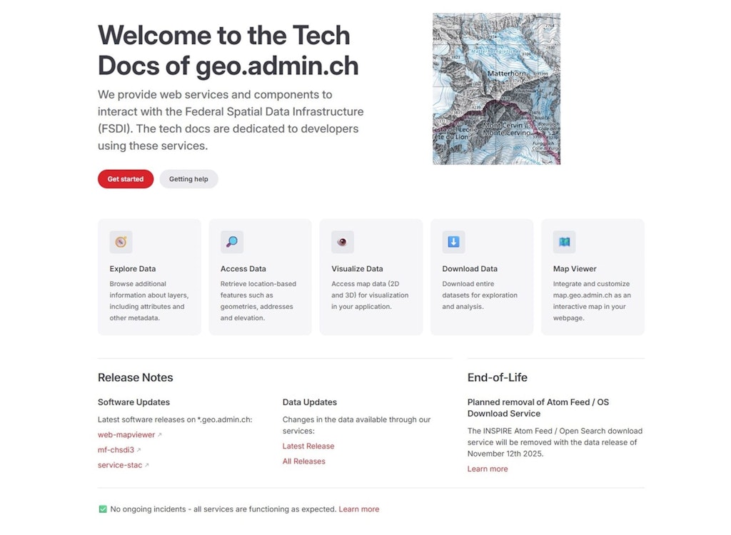 New technical documentation docs.geo.admin.ch