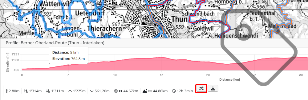 New features for elevation profiles - e.g. reversing the direction