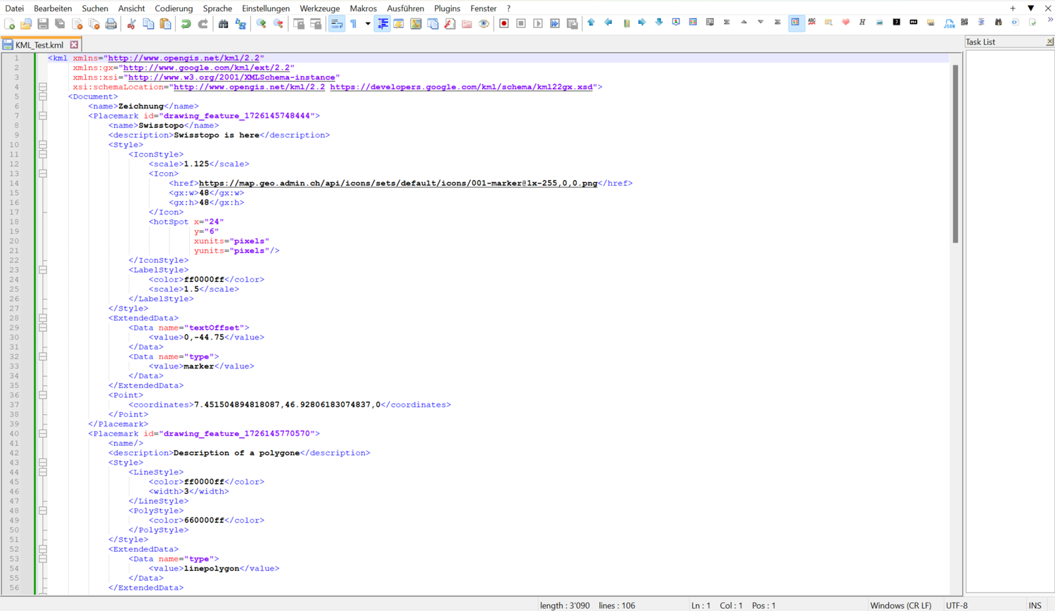 Structure d'un fichier KML standard