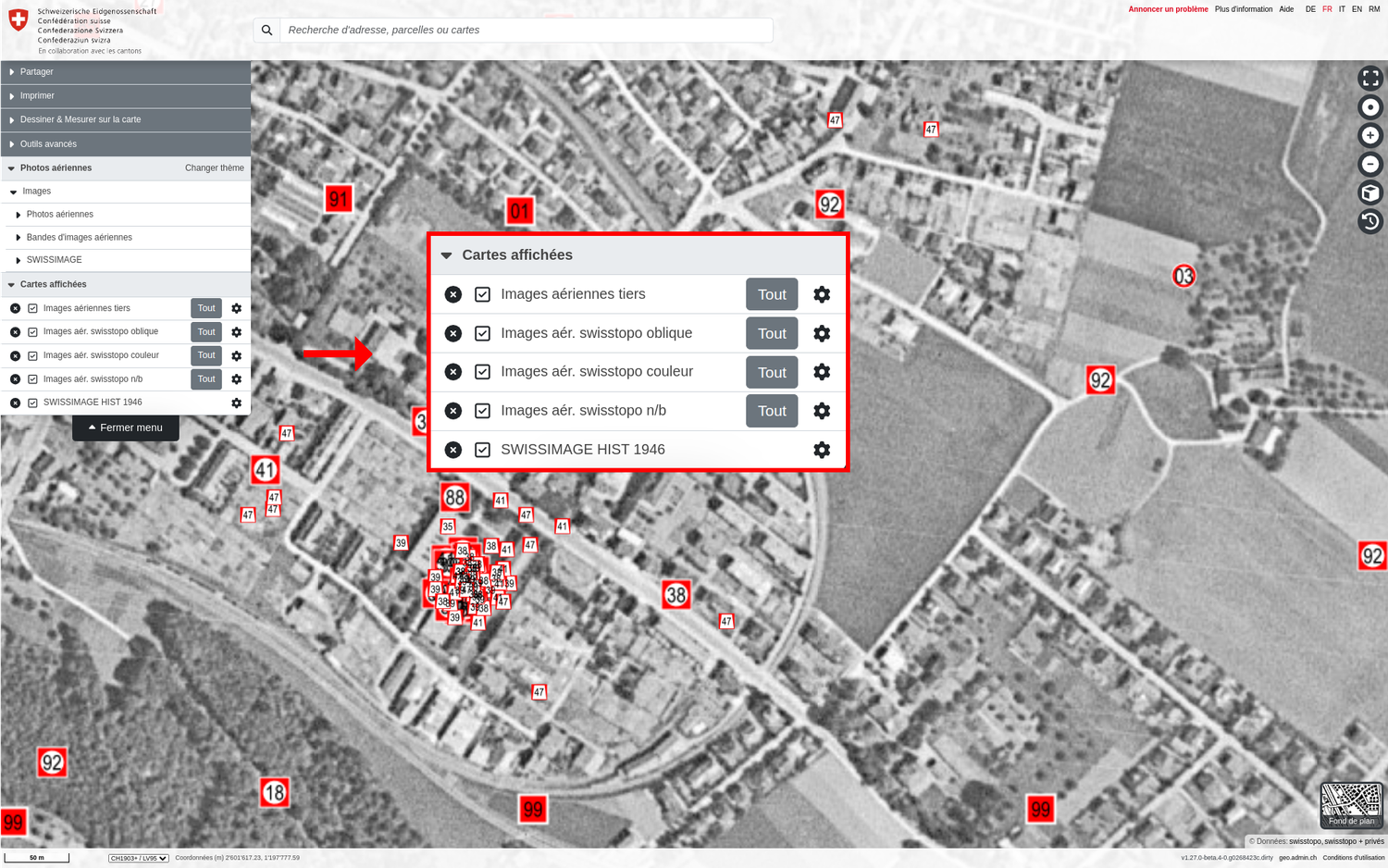 Cartes représentées