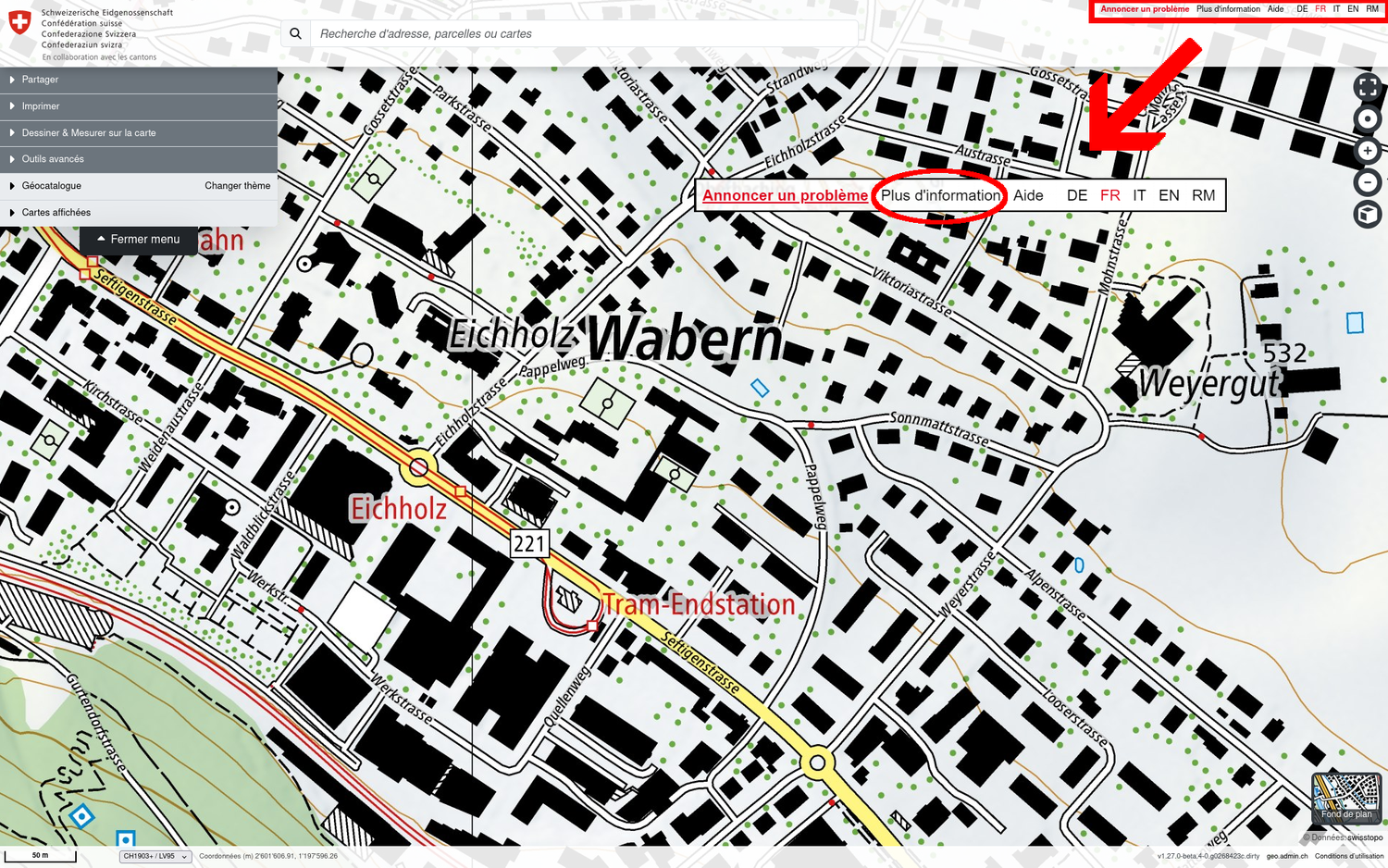 Plus d'informations sur geo.admin.ch