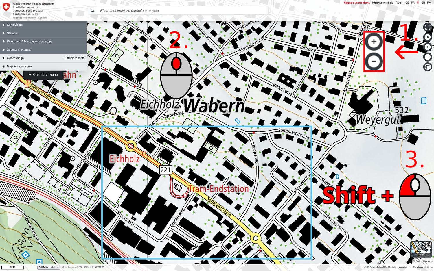 Le 3 opzioni per cambiare la scala della mappa
