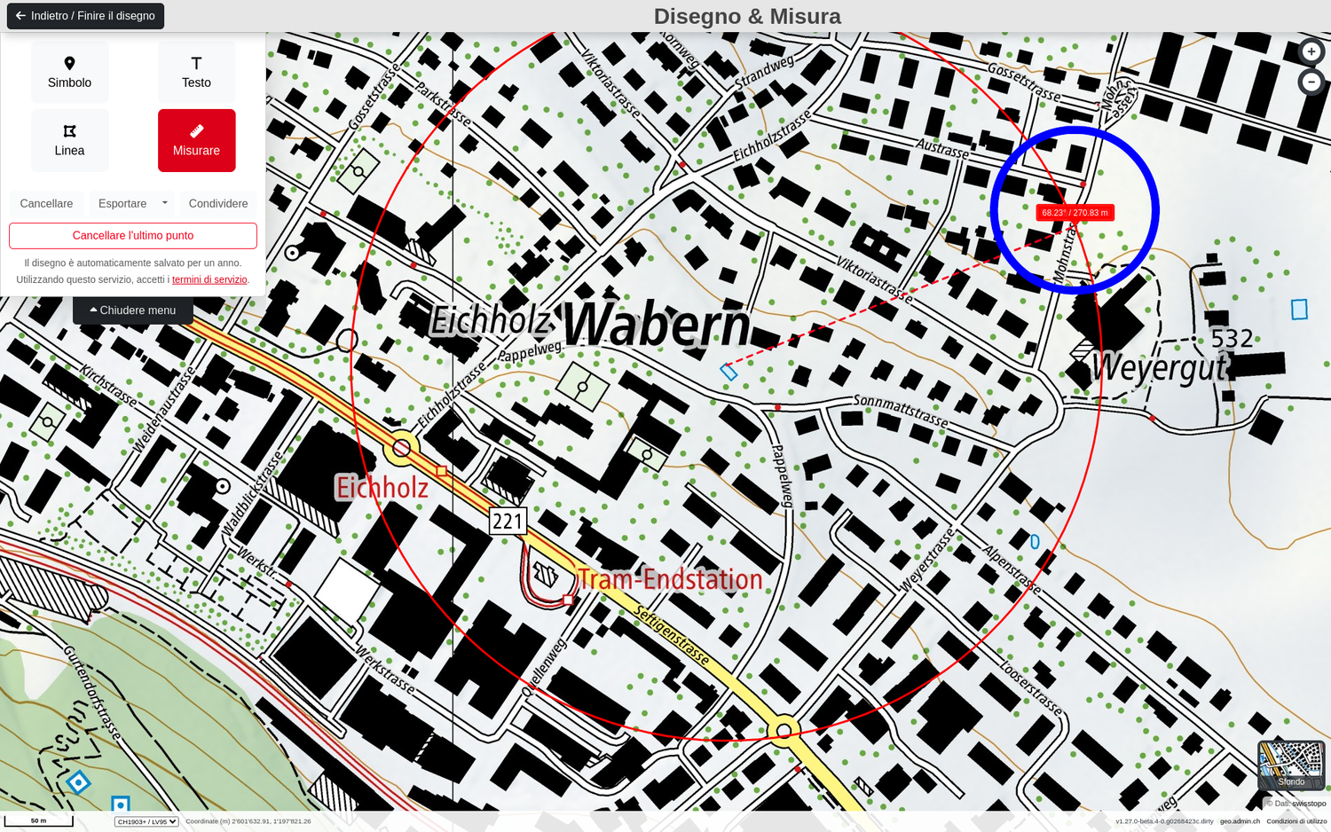 Azimut e distanza tra due punti