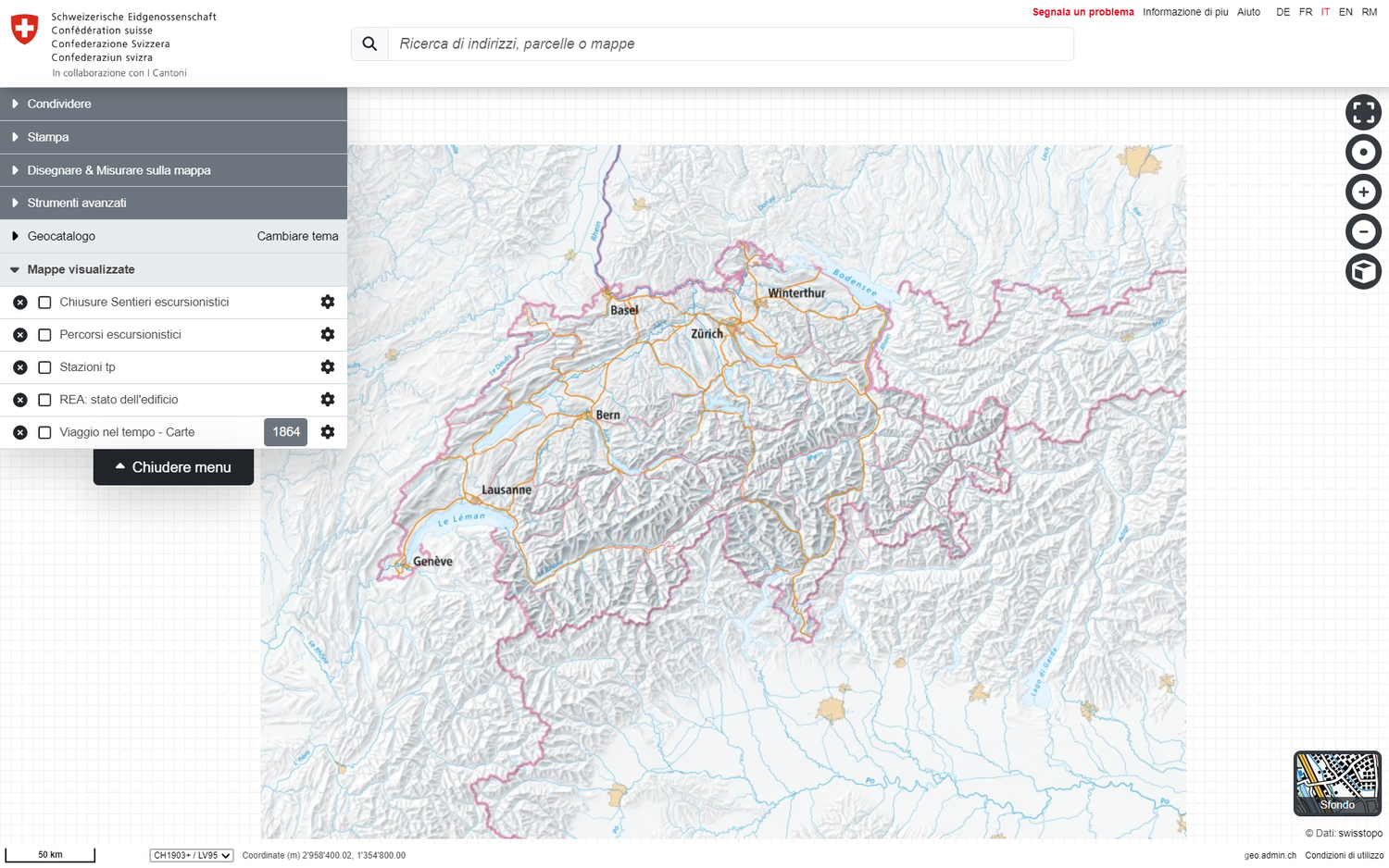 Prima vista intatta del visualizzatore di mappe